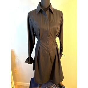 BTFBM Sz M Tailored Minimalist Cinched Waist Shirt Dress